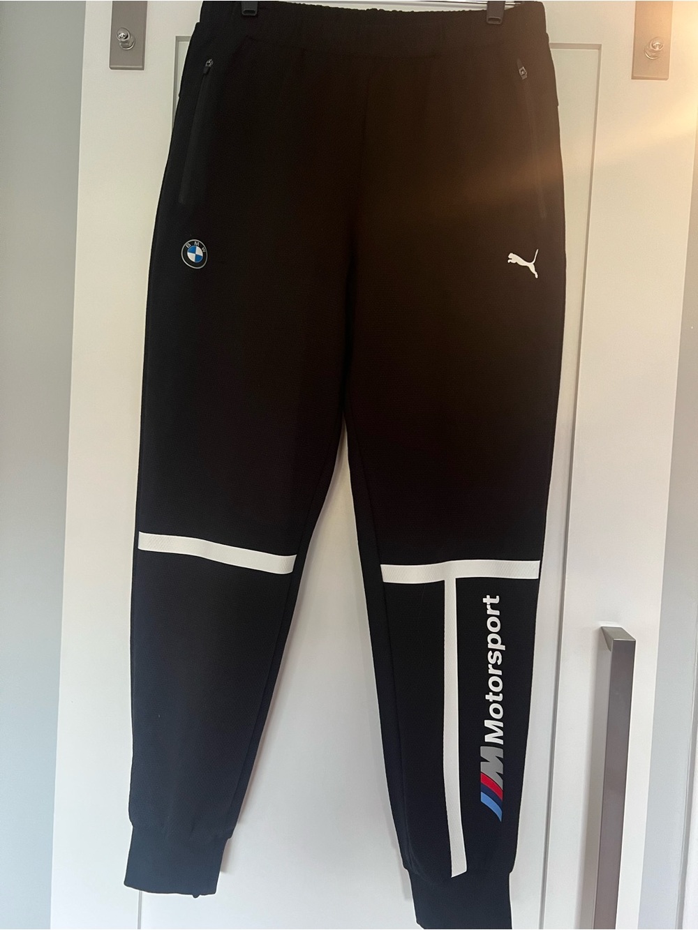 Puma BMW M Motorsport Black Joggers with White Accents